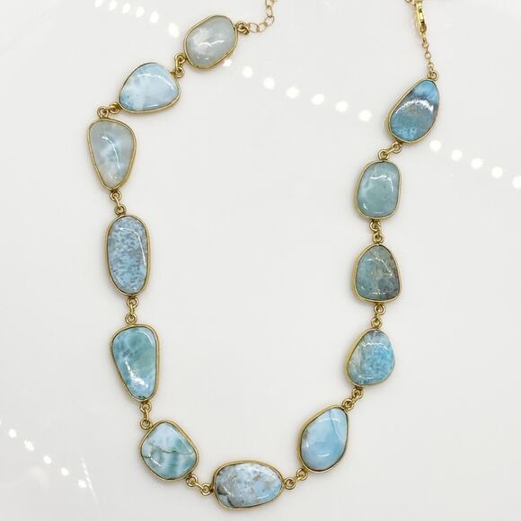 NEW Anthropologie x Ela Rae Sadie Larimar Stone Choker - Picture 3 of 16